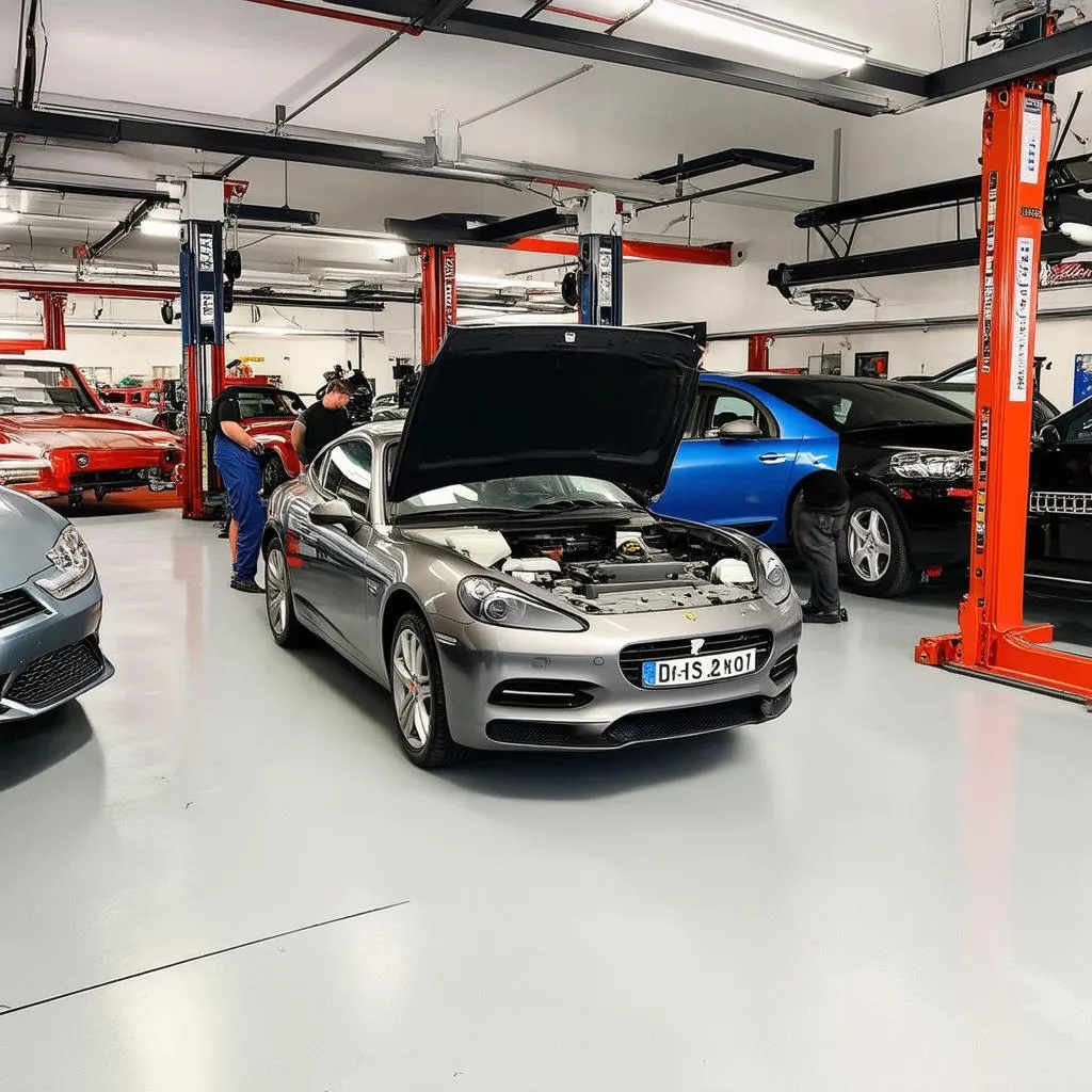 European Cars in Garage