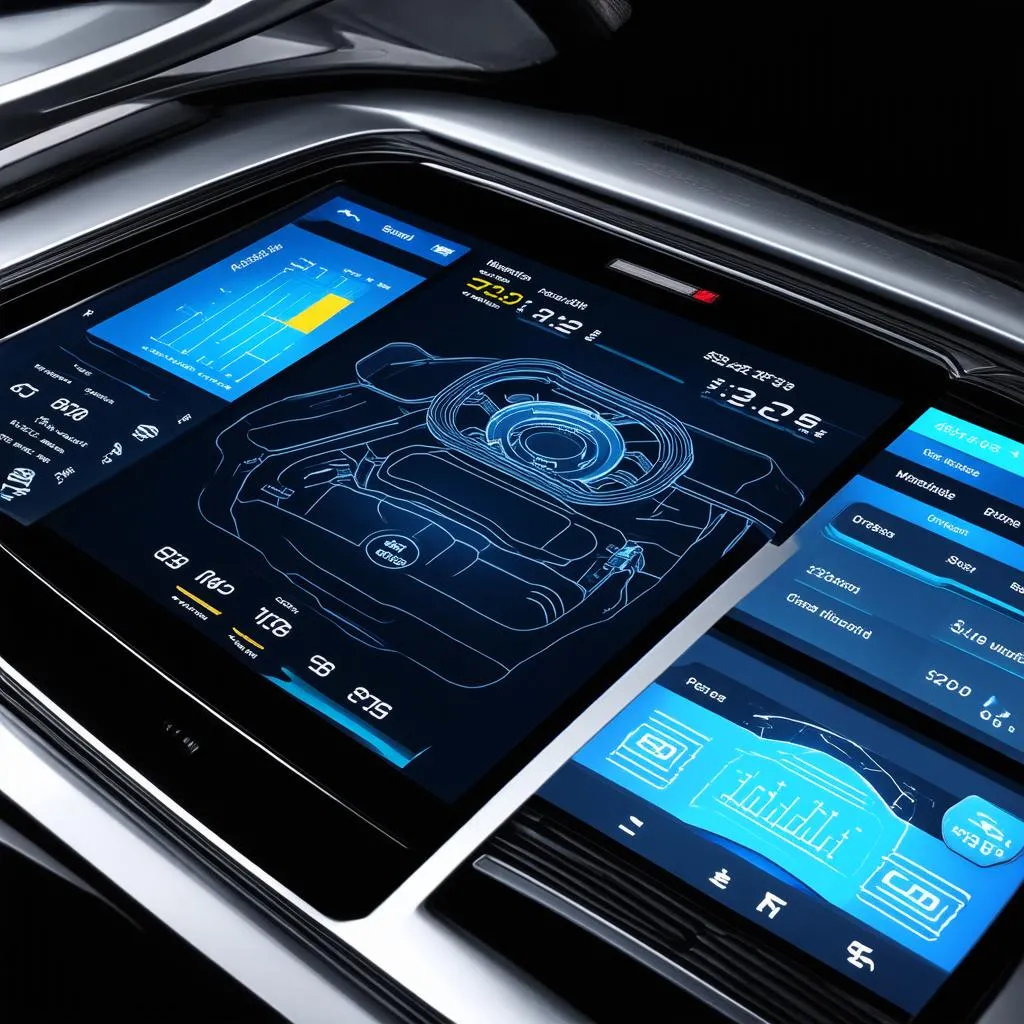 Futuristic car diagnostics interface