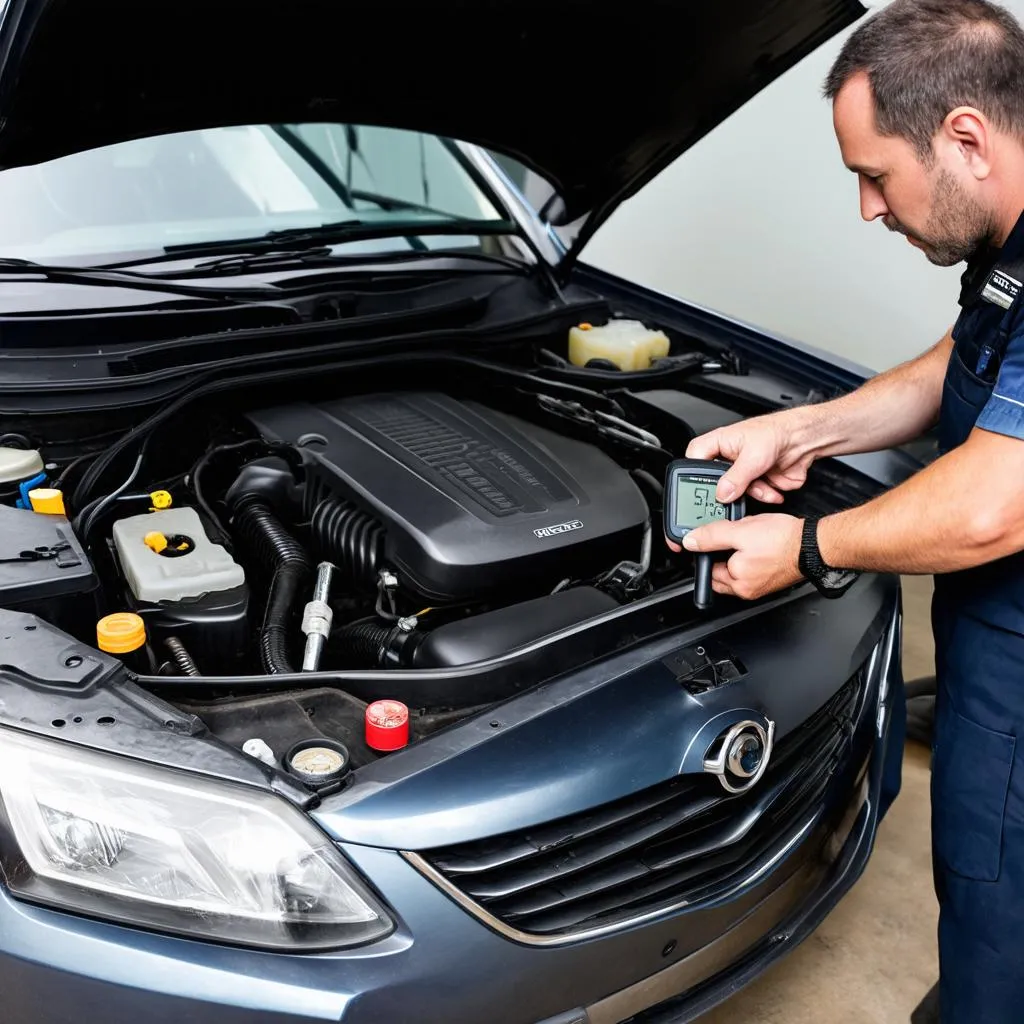 Mechanic Checking Car Diagnostics