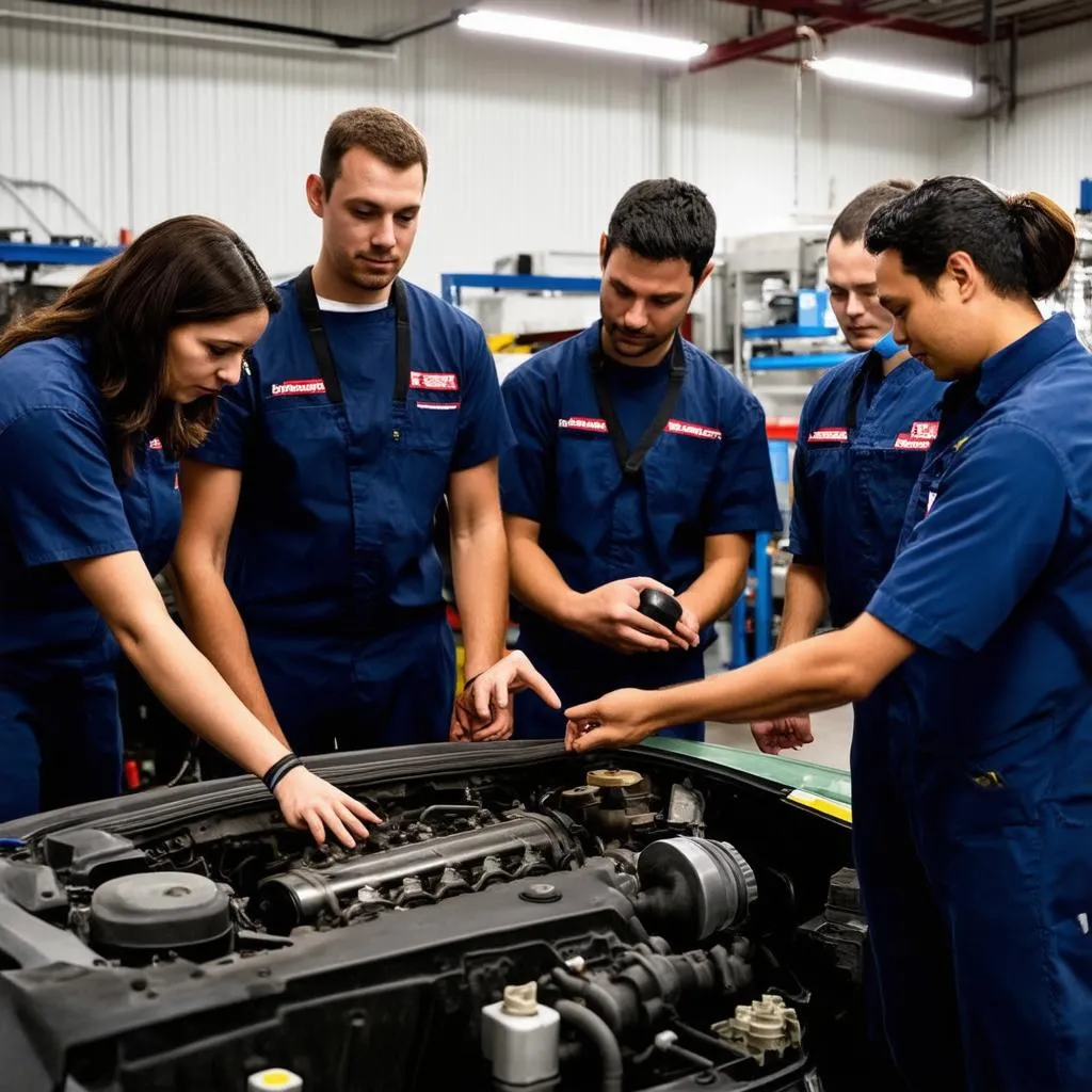 Team of Mechanics Collaborating