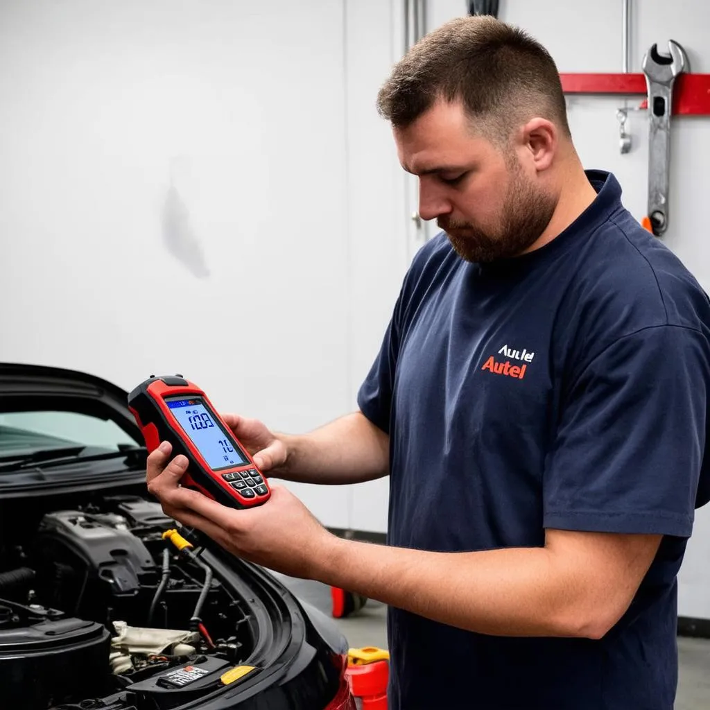 Mechanic Using Autel 629