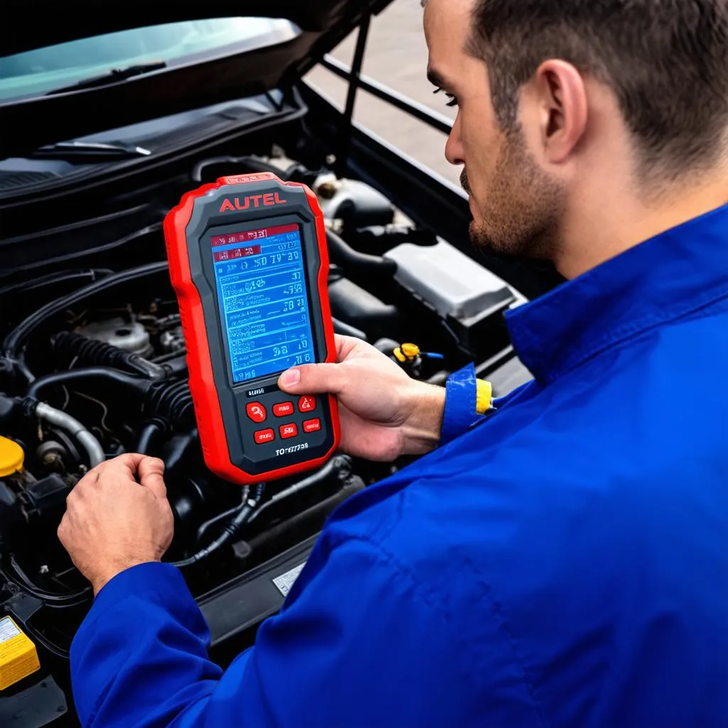 Mechanic Using Autel J2534 Device