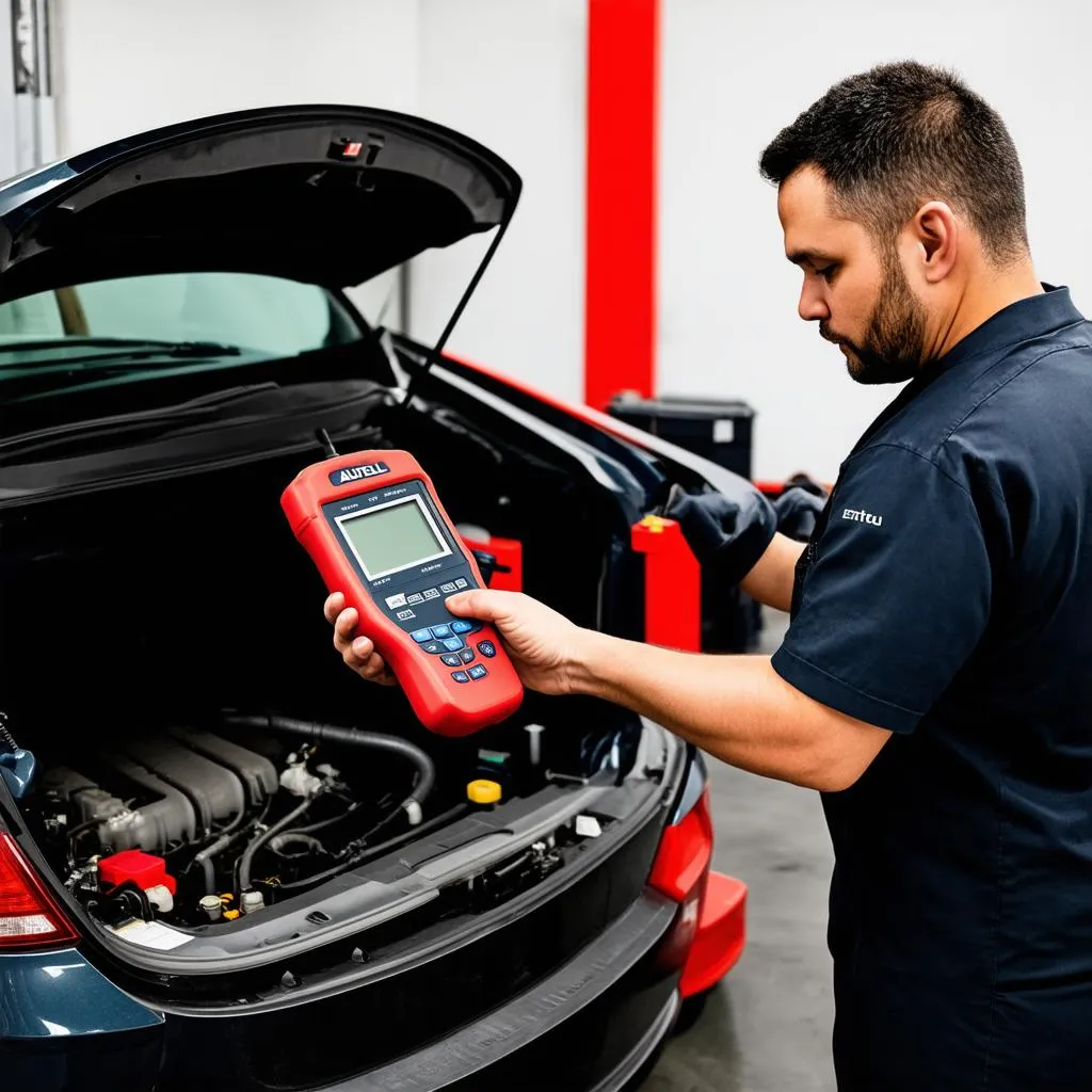 Mechanic Using Autel MaxiCheck Pro 1.0