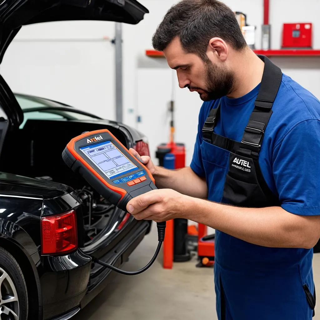 Mechanic Using Autel MaxiSys