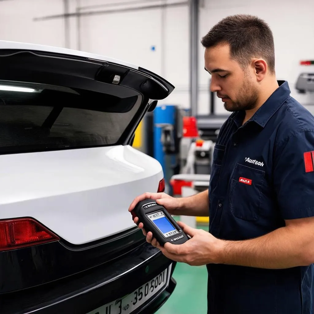 Mechanic Using Autel MaxiSys 908 UK