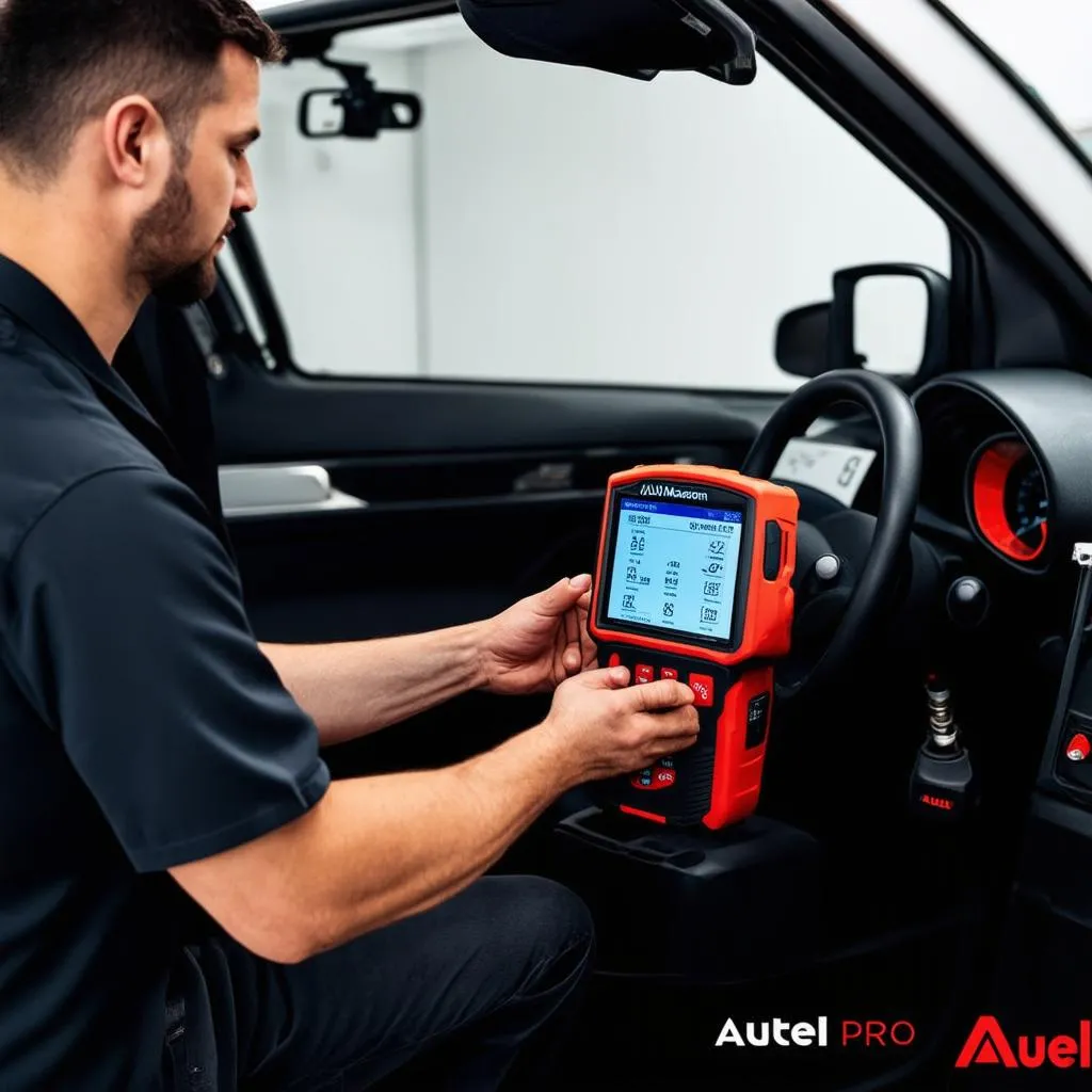 Mechanic Using Autel MK906 Pro