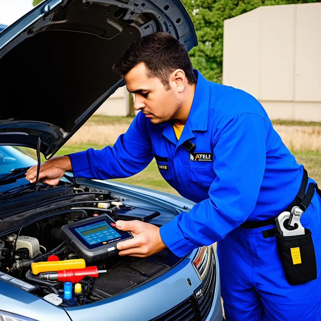 car-mechanic-diagnosing-car