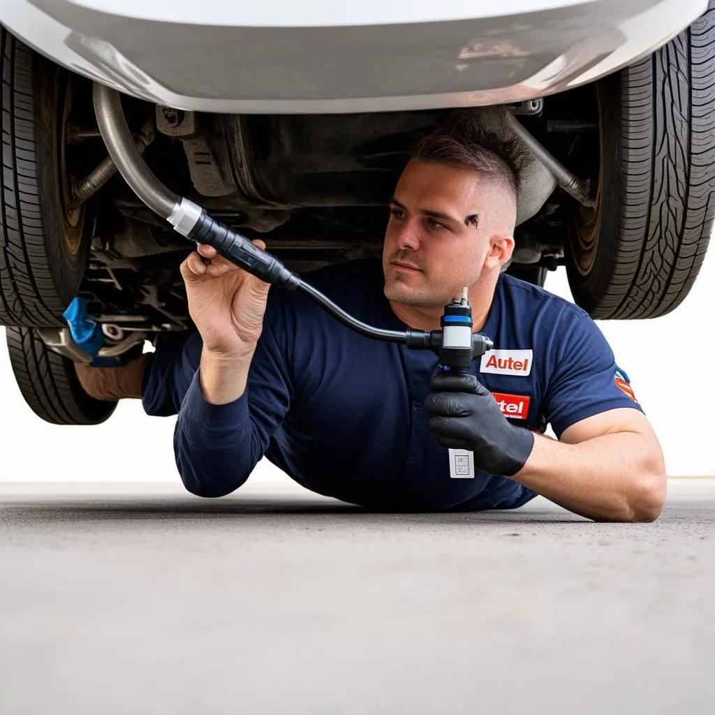 Mechanic Using Autel MV400