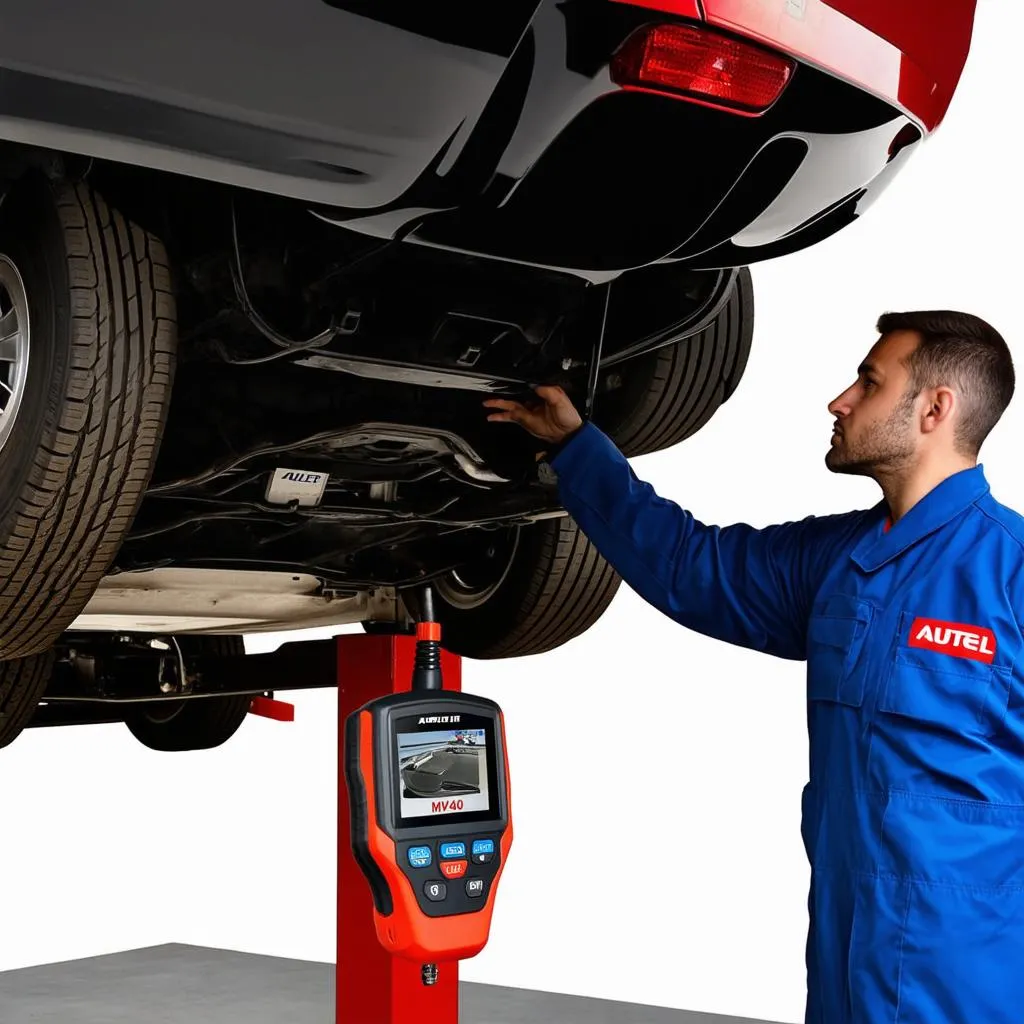 Mechanic Using Autel MV400