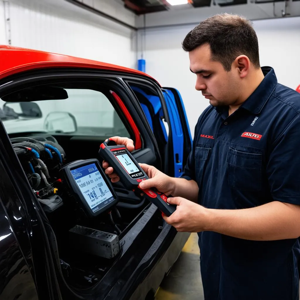 Mechanic Using Autel MaxiCOM Ultra