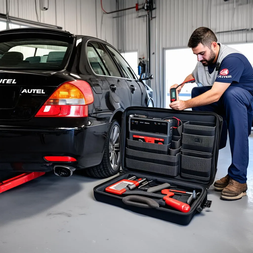 Mechanic Using Autel Scanner