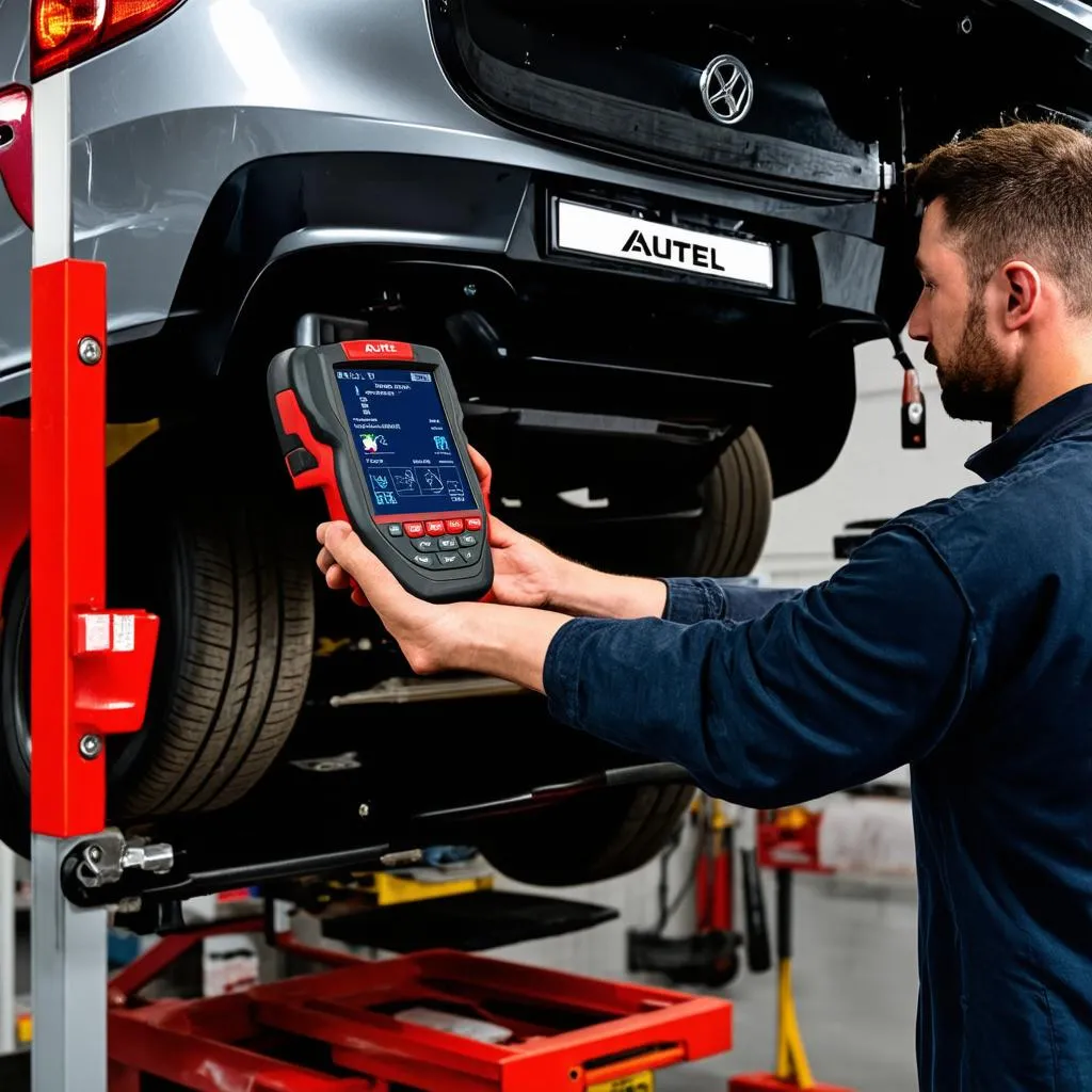 Mechanic Using Autel Scanner