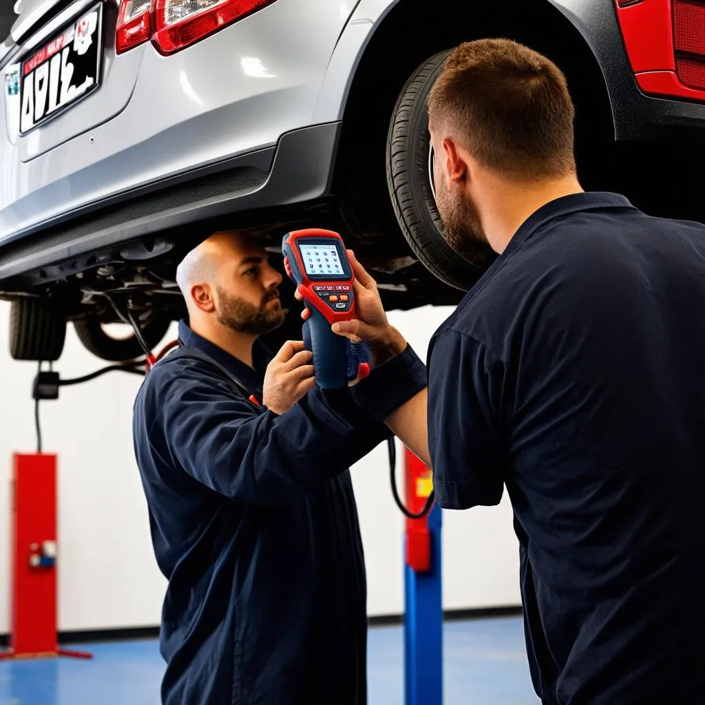 Mechanic Using Autel Scanner