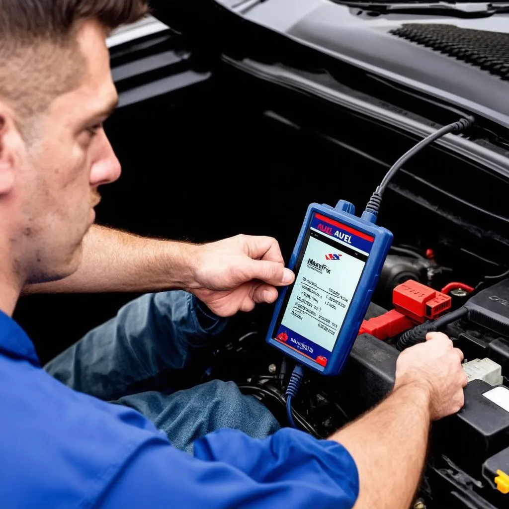 Mechanic Using Autel Scanner