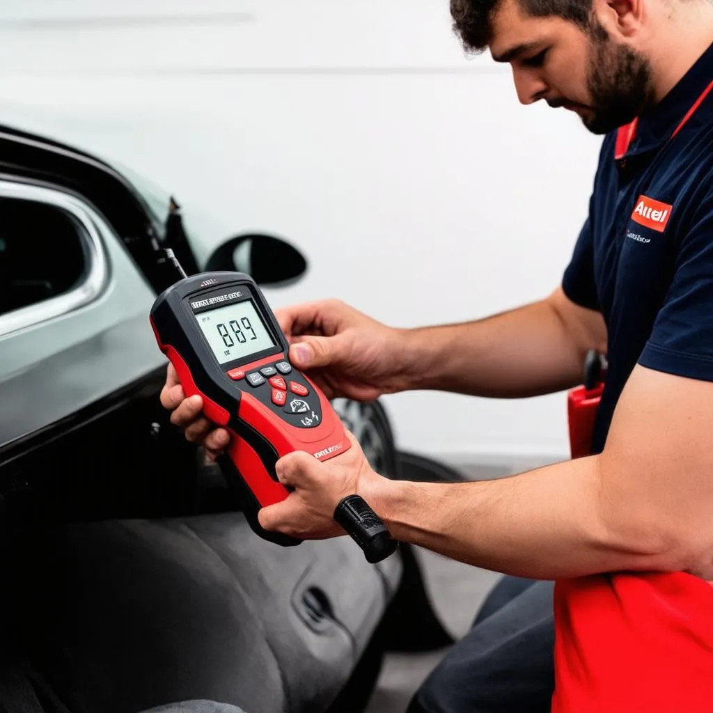 Mechanic Using Autel Scanner