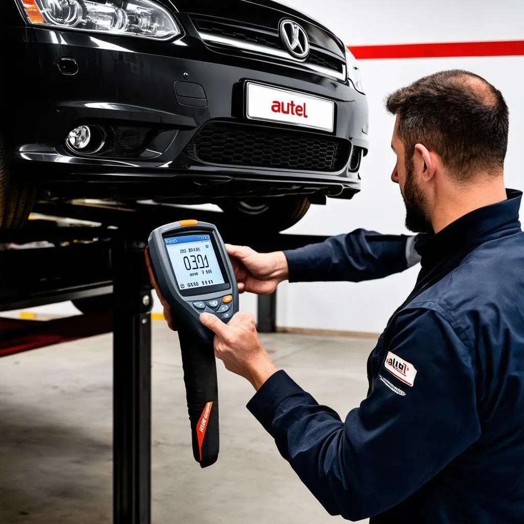 Mechanic Using Autel Scanner