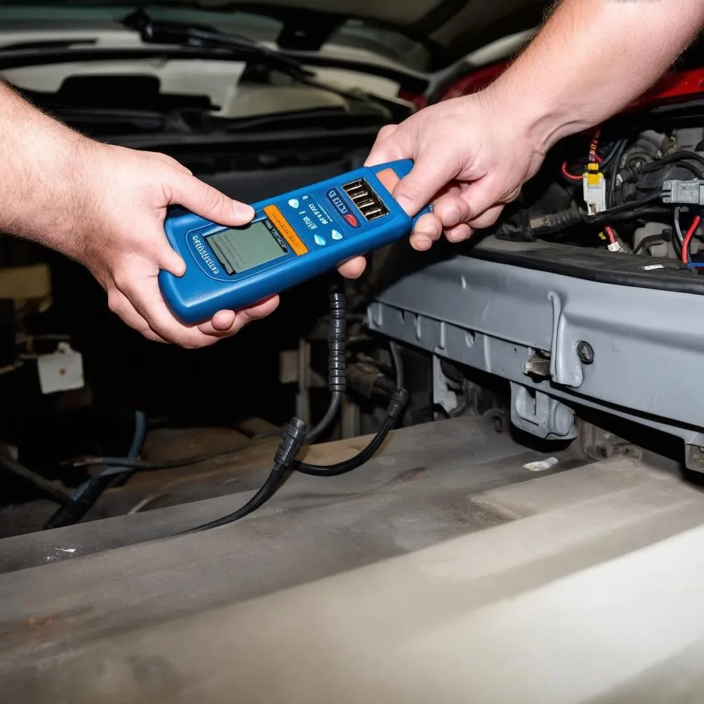 Mechanic Using Diagnostic Tool