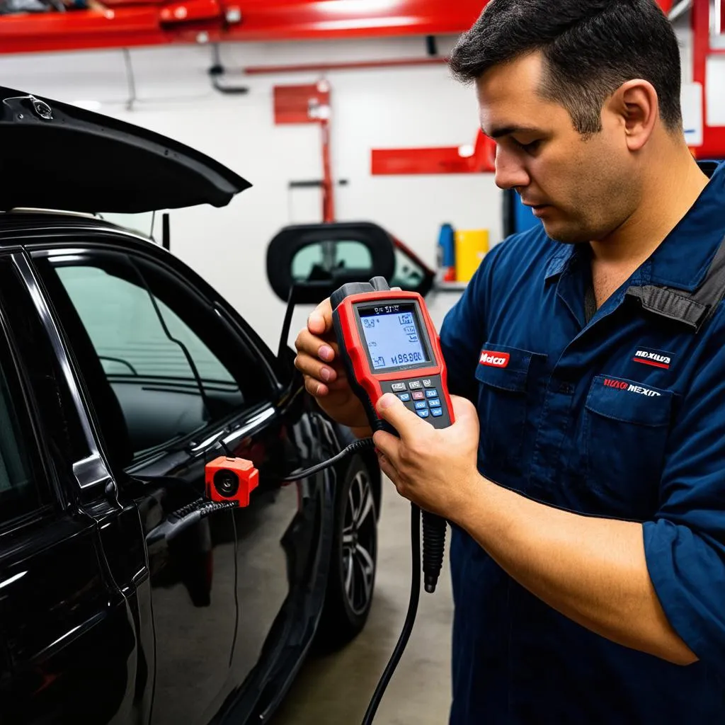 Mechanic using Matco Maximus