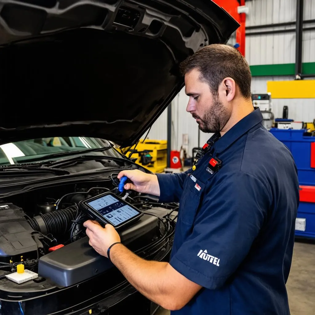 Mechanic Using NVH Kit