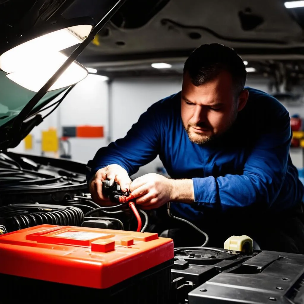 Mechanic Using Power Probe