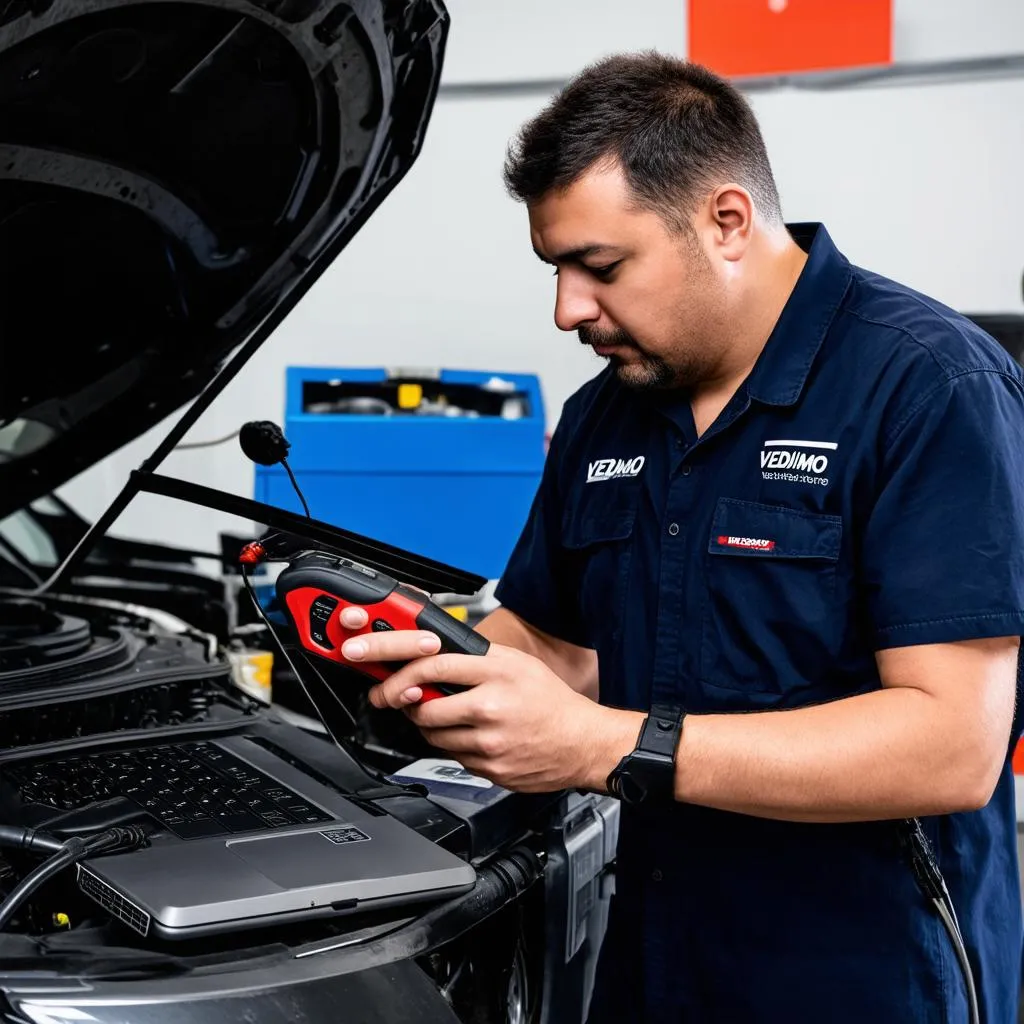 Mechanic using VEDIAMO software