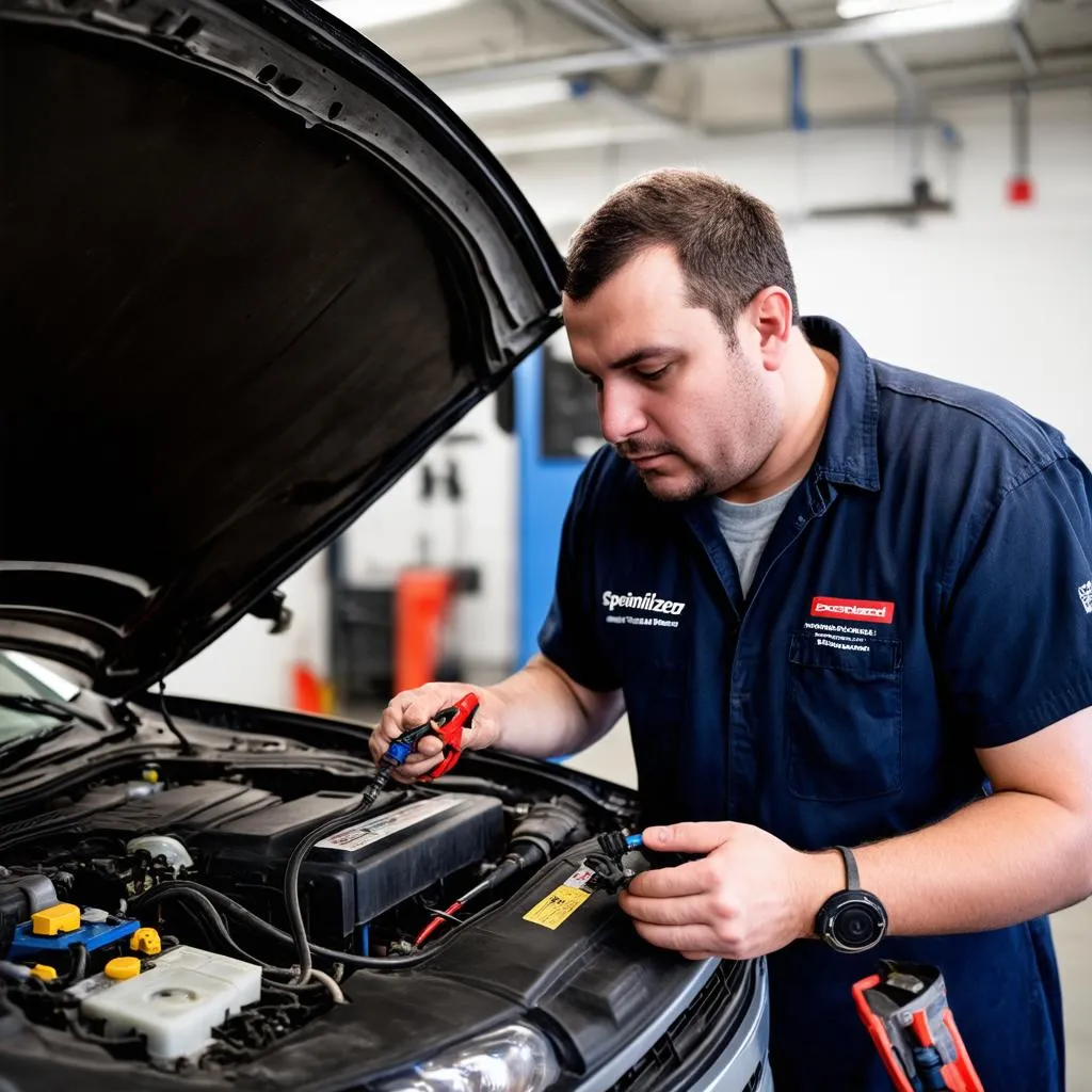 Mechanic Working on European Car