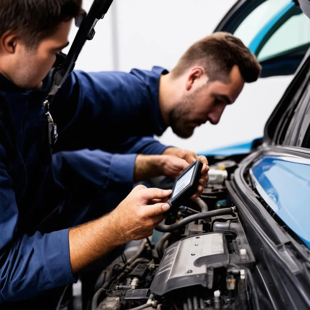 Mechanic Working on European Car