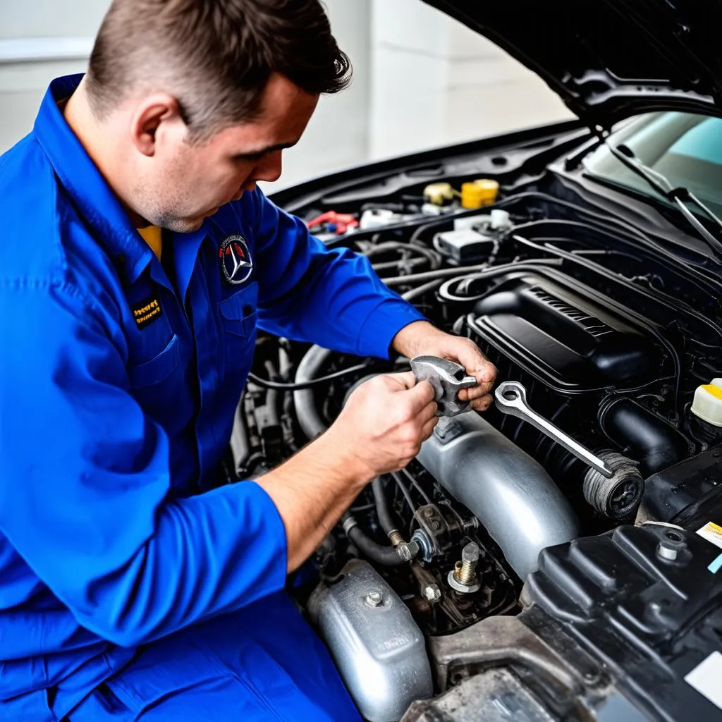 Mercedes mechanic engine repair