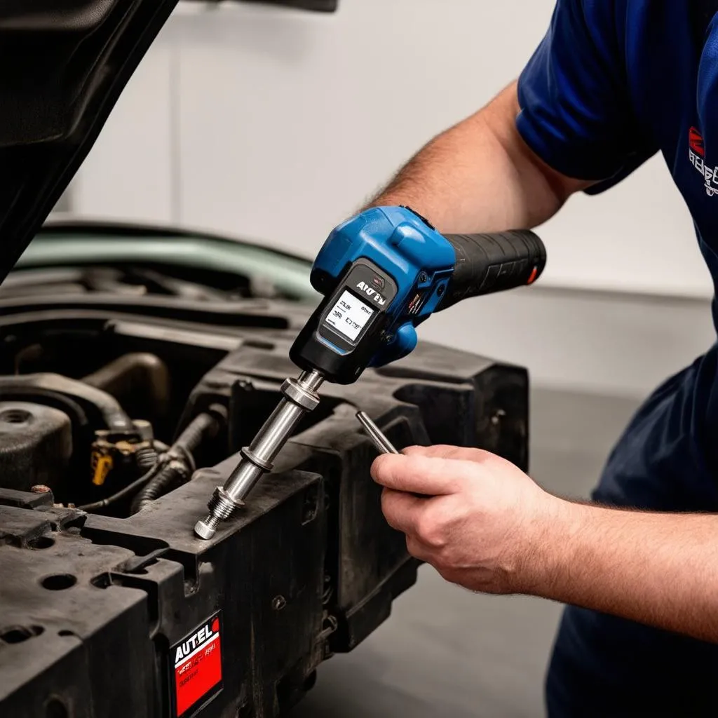 Mechanic Working on TPMS