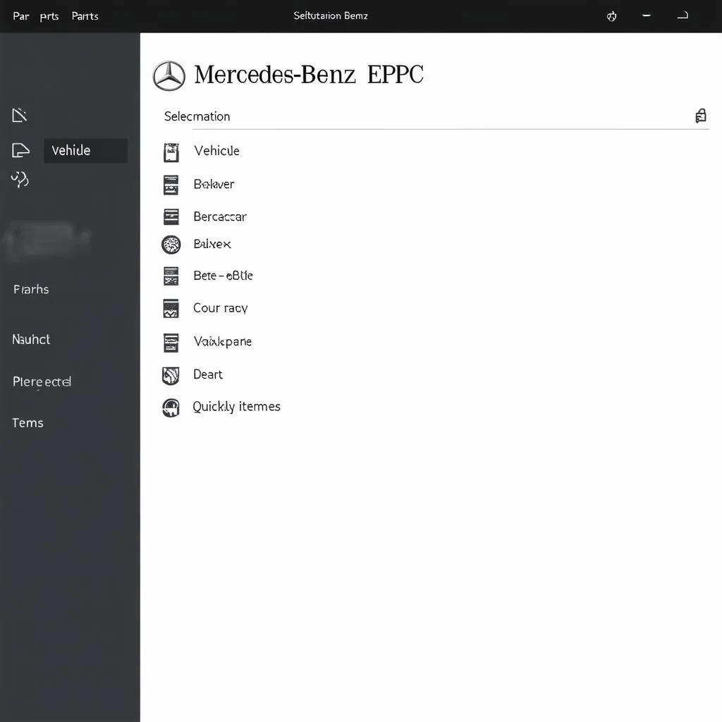 Mercedes Benz EPC Software Dashboard