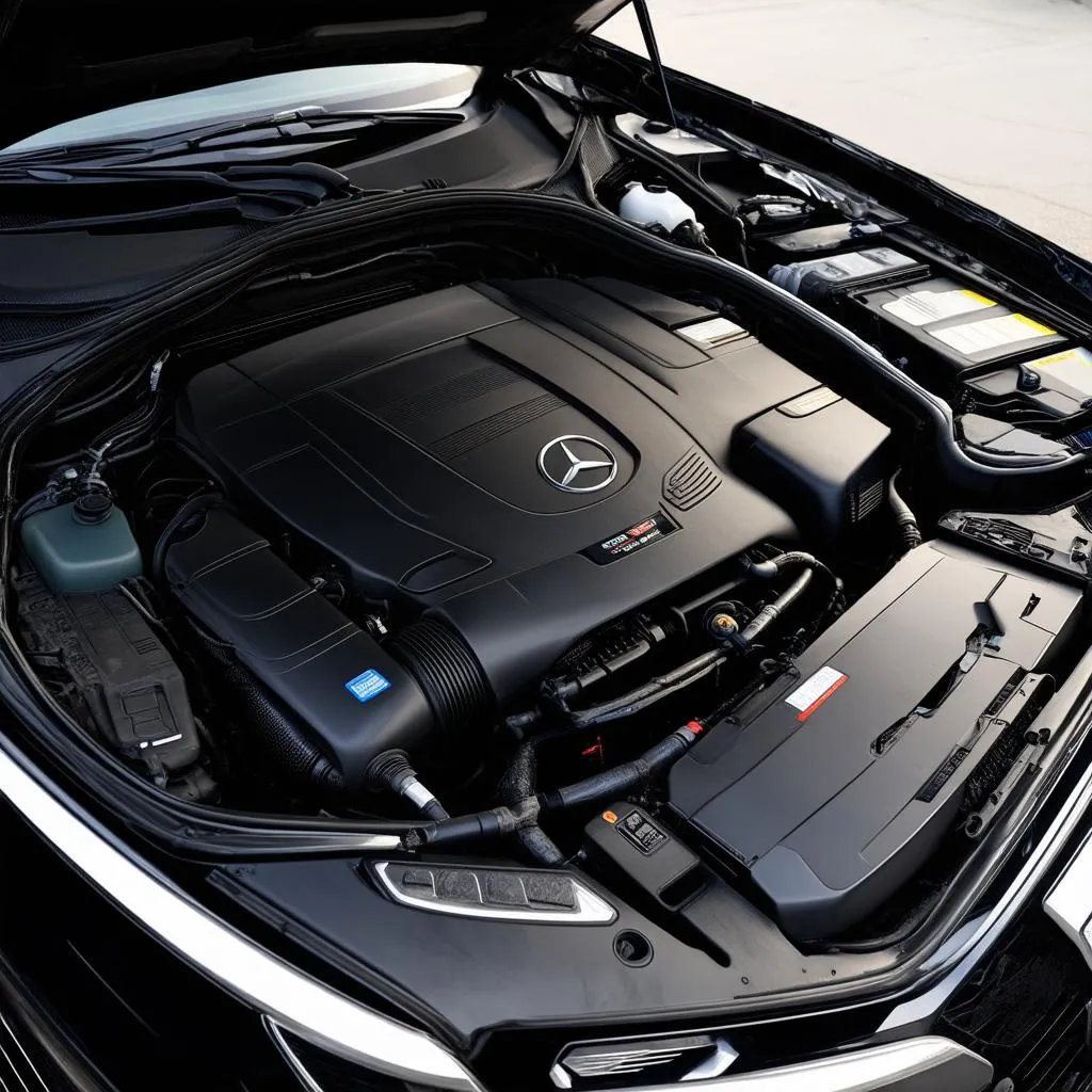 mercedes c class engine bay