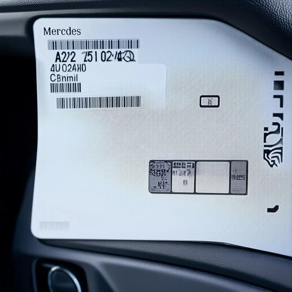 Mercedes Data Card Example