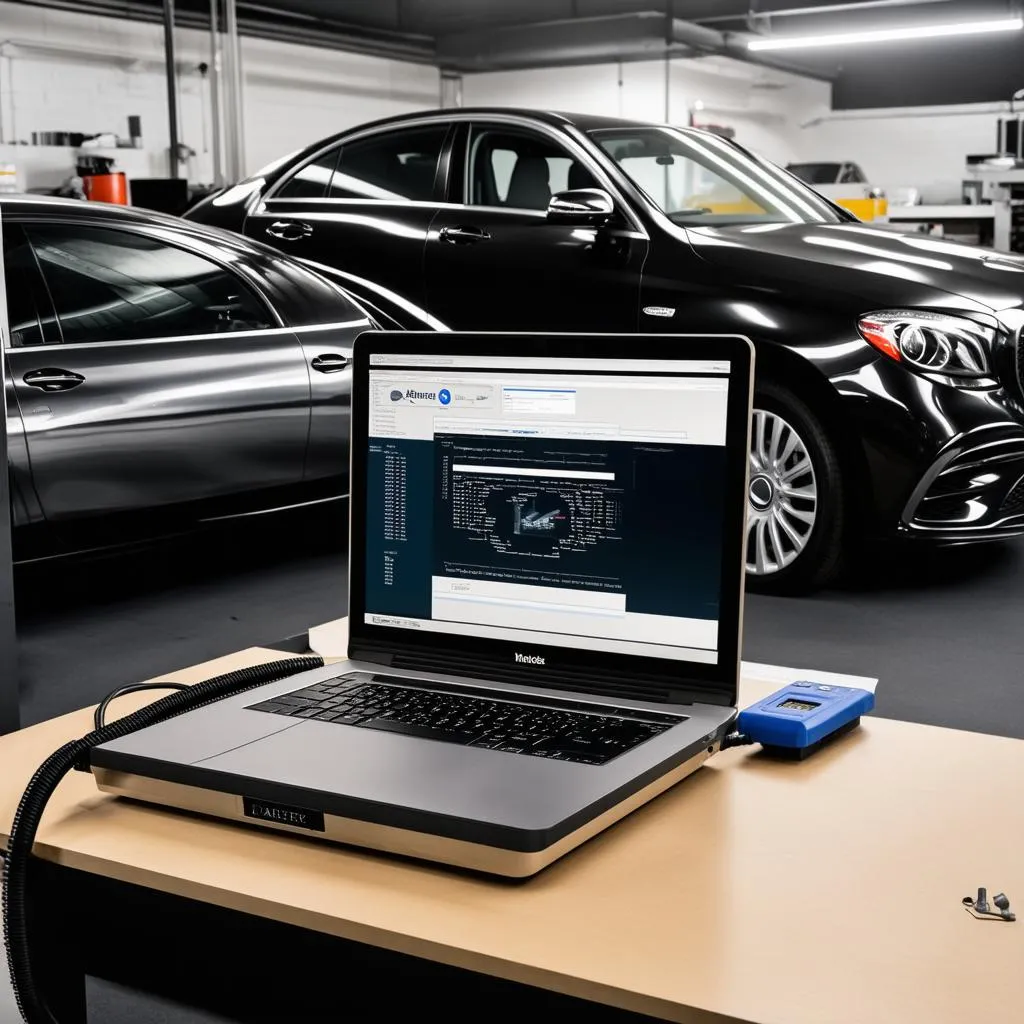 Mercedes Connected to a Diagnostic Tool