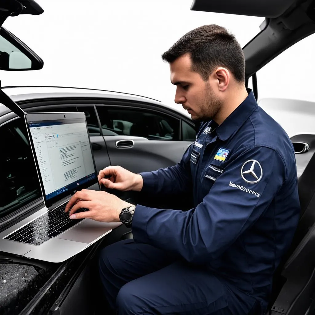 Mercedes Mechanic Working