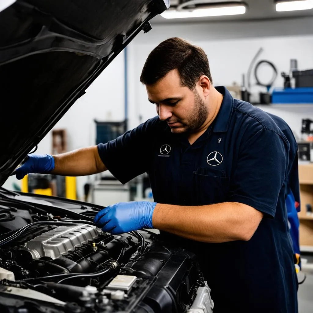 Mercedes Mechanic Working