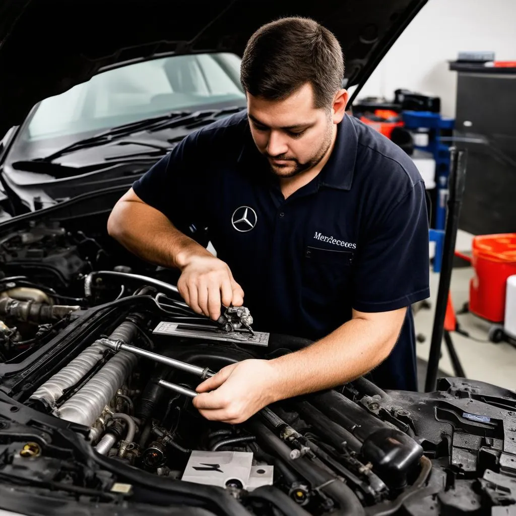 Mercedes Mechanic Working