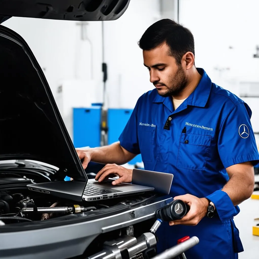 Mercedes Mechanic Working