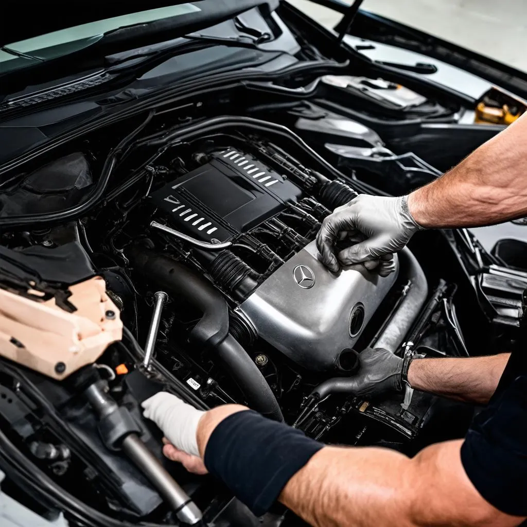 Mercedes Mechanic Working