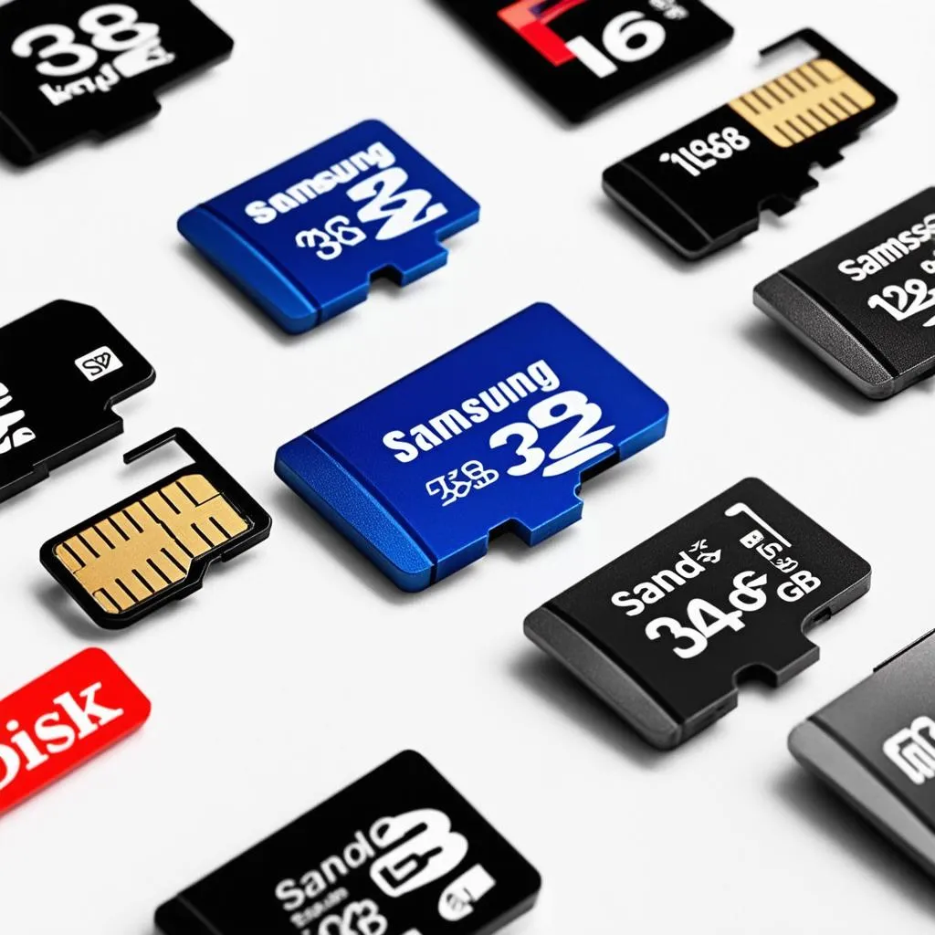 MicroSD cards in various storage sizes