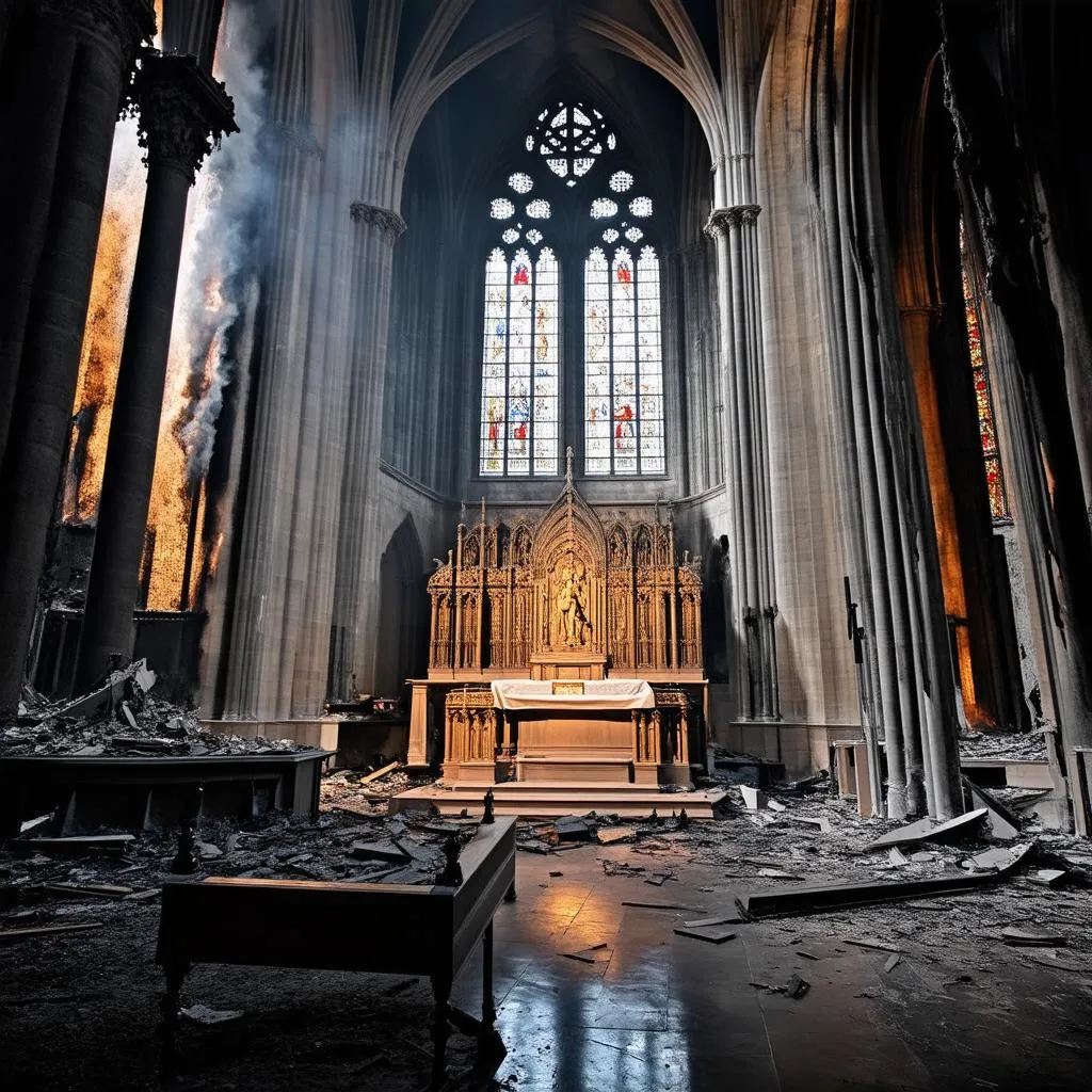 Notre Dame Altar after the fire