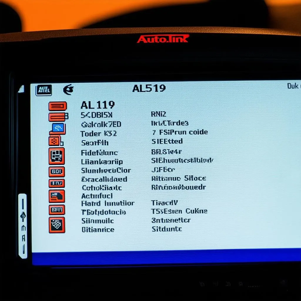 OBD2 Codes Displayed on Autel AL519