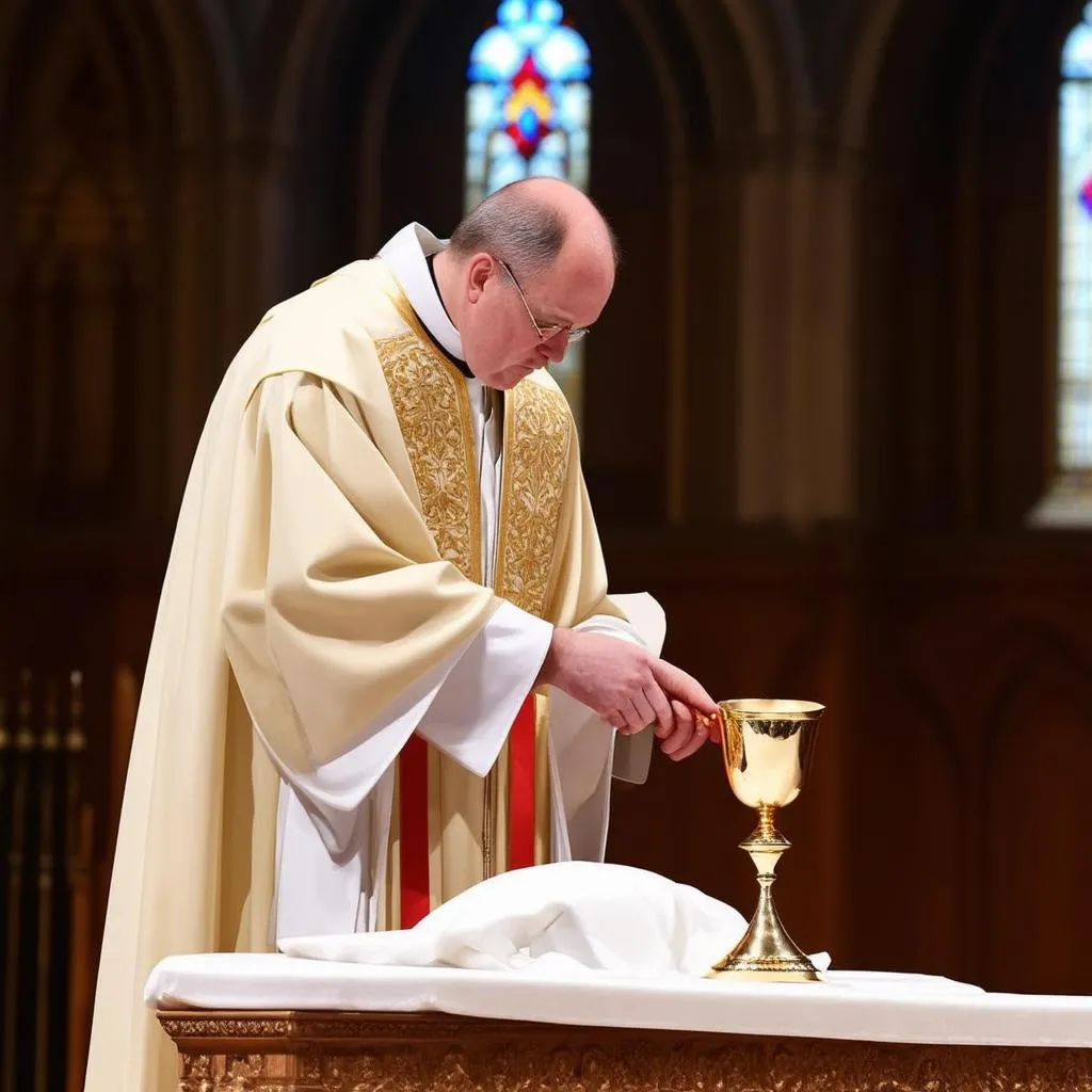 Priest Preparing Chalice