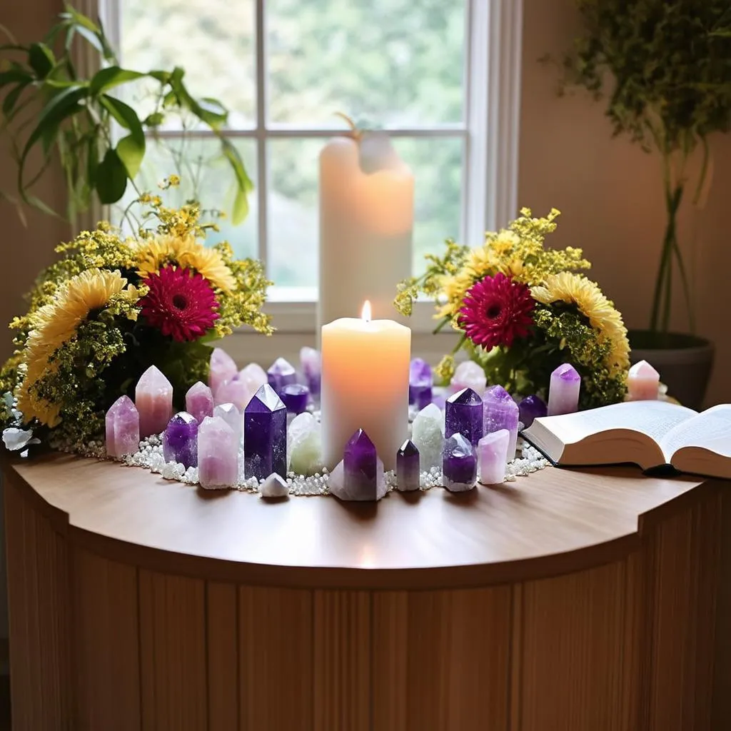 Spiritual Altar with Crystals