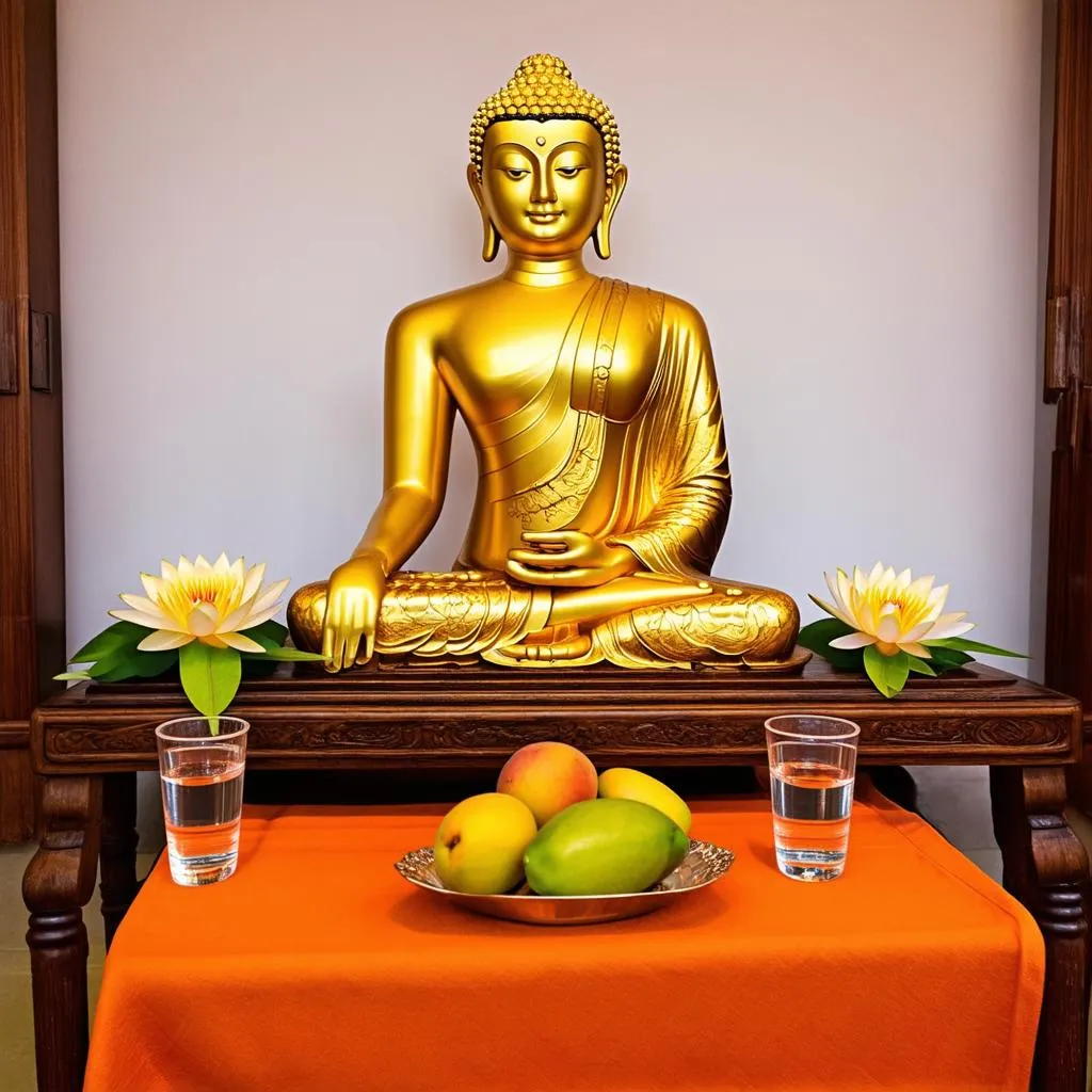 Theravada Buddhist altar offerings