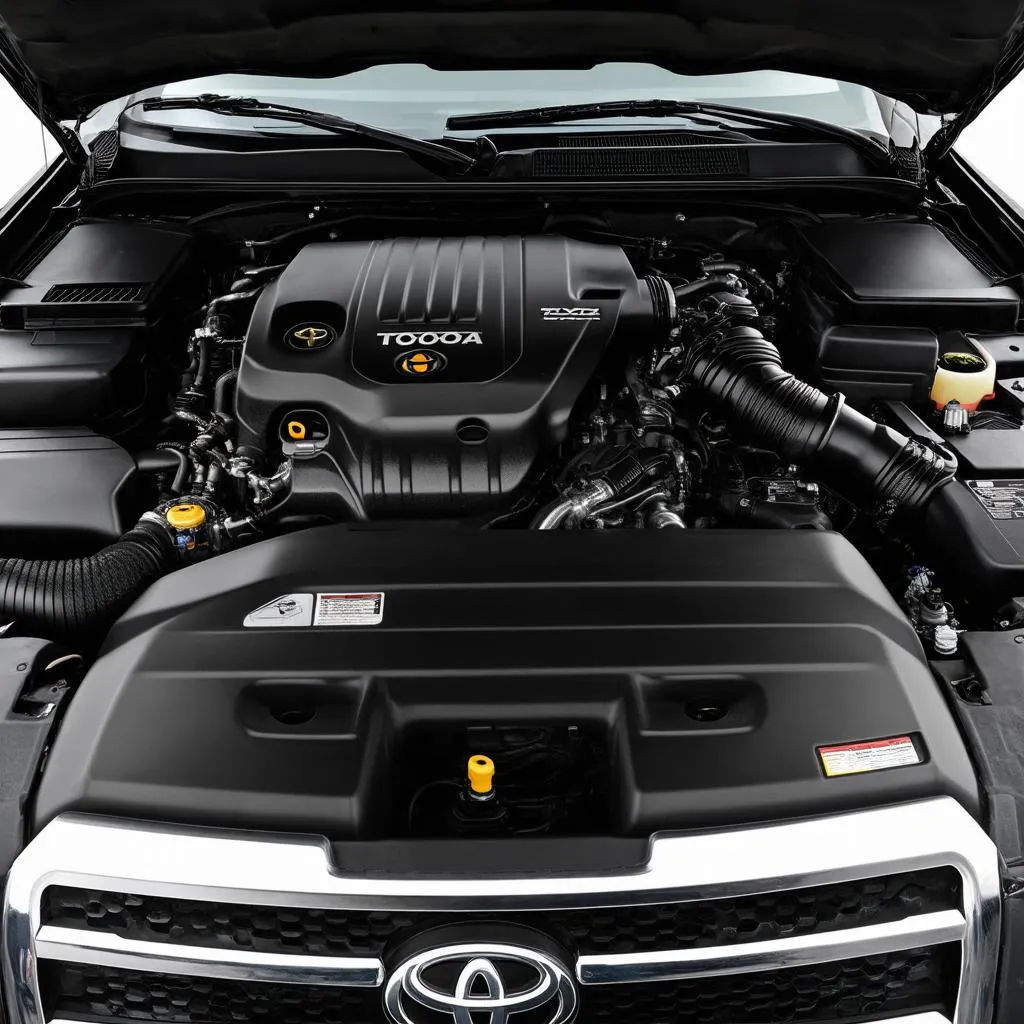 Close-up of Toyota Tundra's powerful engine