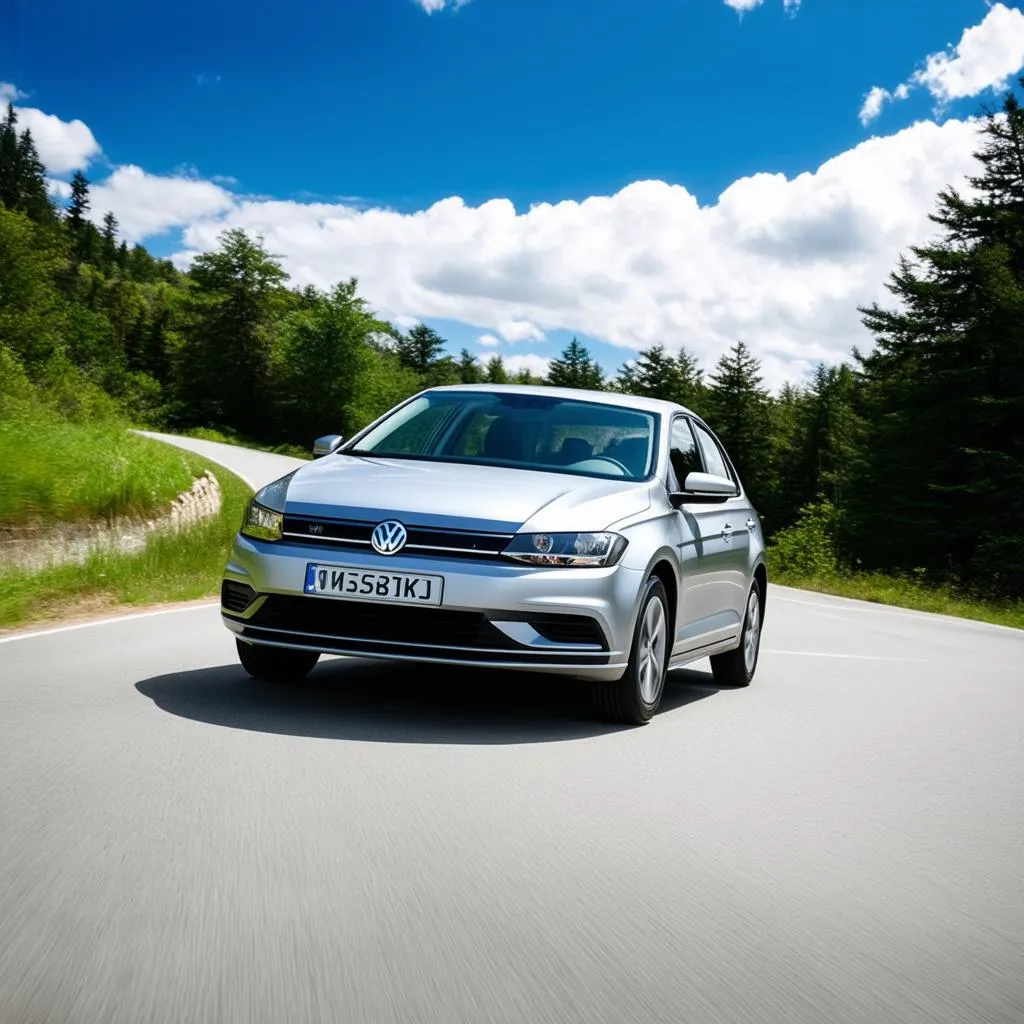 Volkswagen Jetta driving on an open road