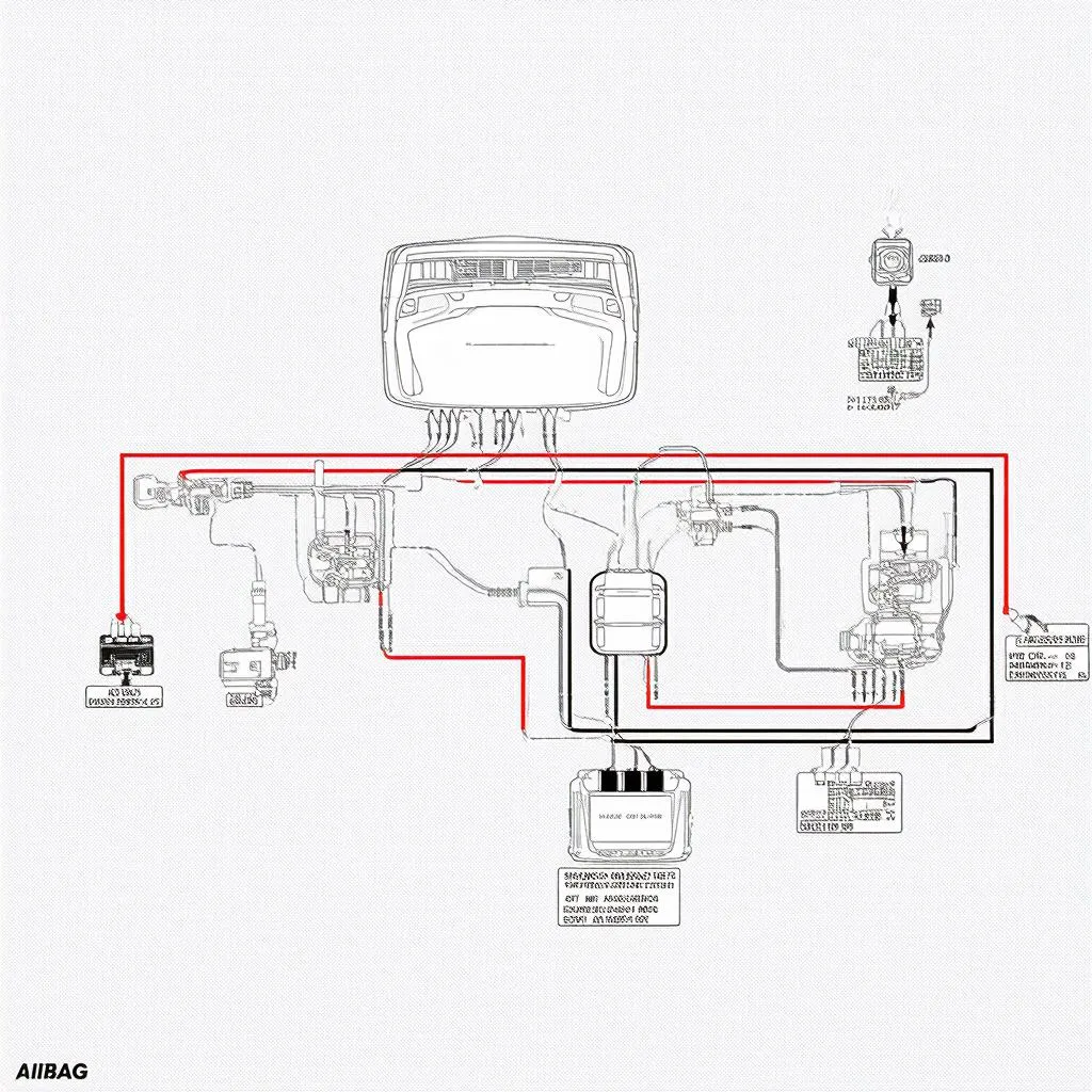 Car airbag system diagram