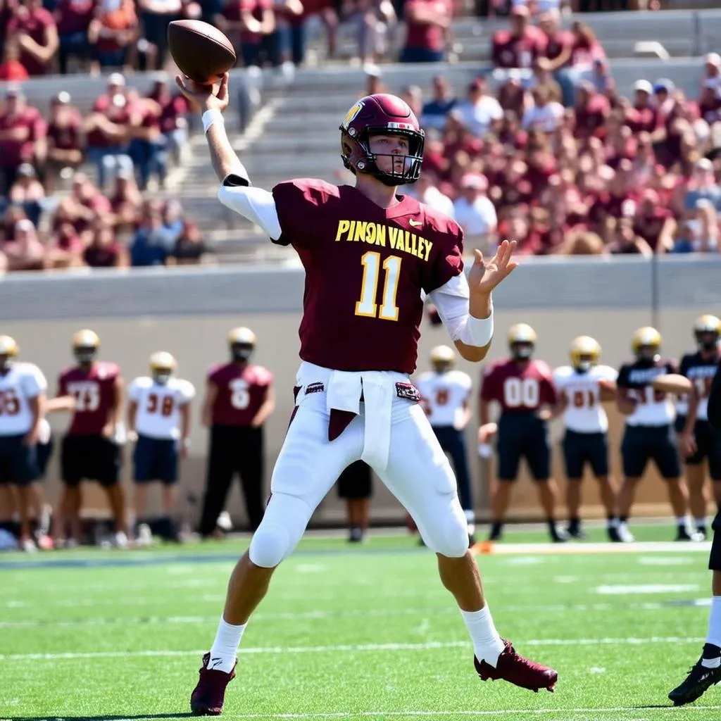 Bo Nix throwing a pass during a high school football game