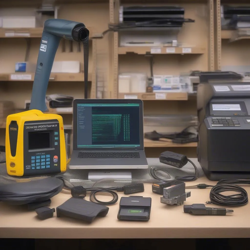 A variety of Discover Scanning Tools displayed on a workbench.