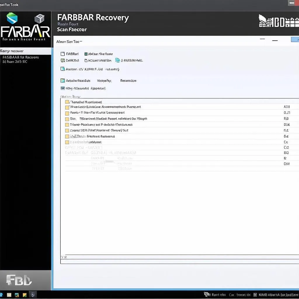 FARBAR Recovery Scan Tool Software Interface